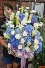 กระเช้าดอกไม้สีฟ้า-BB1005 - Image 3