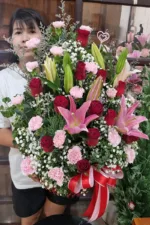 กระเช้าดอกไม้สีสด-BR1006 - Image 3