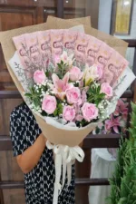 ช่อดอกไม้เรียงแบงค์