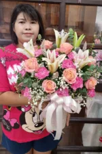 แจกันดอกไม้สดสีชมพู-VF1019 - Image 3