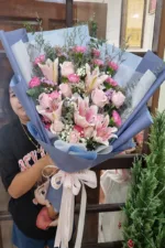 ช่อดอกไม้สดสีชมพู-PF1016 - Image 3