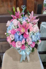 แจกันดอกไม้สดทรงกลม