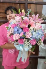 แจกันดอกไม้สดสีชมพู-VF1025 - Image 4