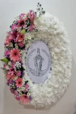 พวงมาลาดอกไม้สดสีชมพู-W1008 - Image 3