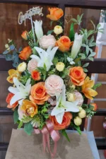 แจกันดอกไม้ประดิษฐ์สีส้ม-AL1008 - Image 3