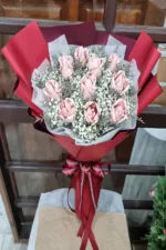 ช่อแบงค์ร้อยพับดอกกุหลาบ10ดอก