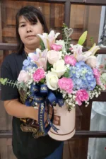 แจกันดอกไม้สดสีชมพู-VF1037 - Image 2