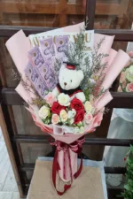 ช่อดอกไม้เรียงแบงค์