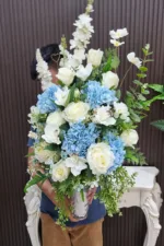 แจกันดอกไม้ประดิษฐ์สีฟ้า-AL1009 - Image 4