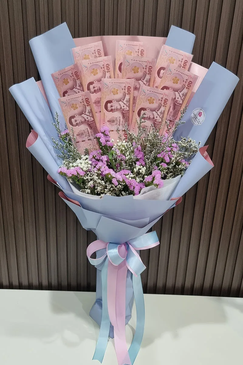 ช่อดอกไม้เรียงแบงค์