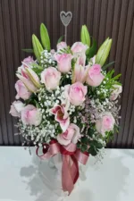 แจกันดอกไม้สดสีชมพู-VF1024 - Image 2