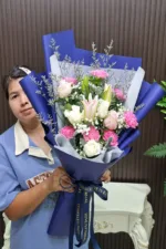 ช่อดอกไม้สดสีชมพู-PF1018 - Image 2