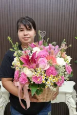 แจกันดอกไม้สดสีชมพู-VF1027 - Image 2