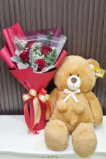 ช่อดอกไม้กับตุ๊กตาหมี-TR1004 - Image 2