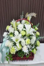 กระเช้าดอกไม้สีขาว-WB1004 - Image 2