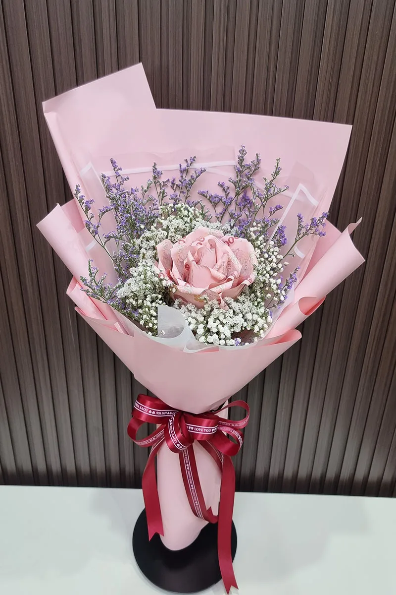 ช่อแบงค์พับดอกกุหลาบ