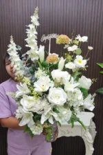 แจกันดอกไม้ประดิษฐ์สีขาว-AL1010 - Image 4