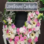 พวงหรีดดอกไม้สดสีชมพู