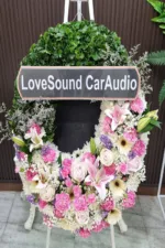 พวงหรีดดอกไม้สดสีชมพู-W1012 - Image 2