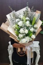 ช่อดอกไม้สดสีขาว-FW1010 - Image 5