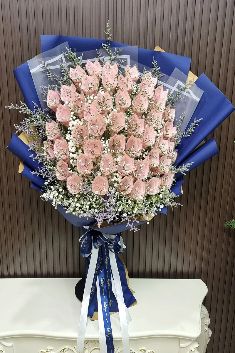 ช่อแบงค์ร้อยม้วนดอก ช่อแบงค์ม้วนดอก