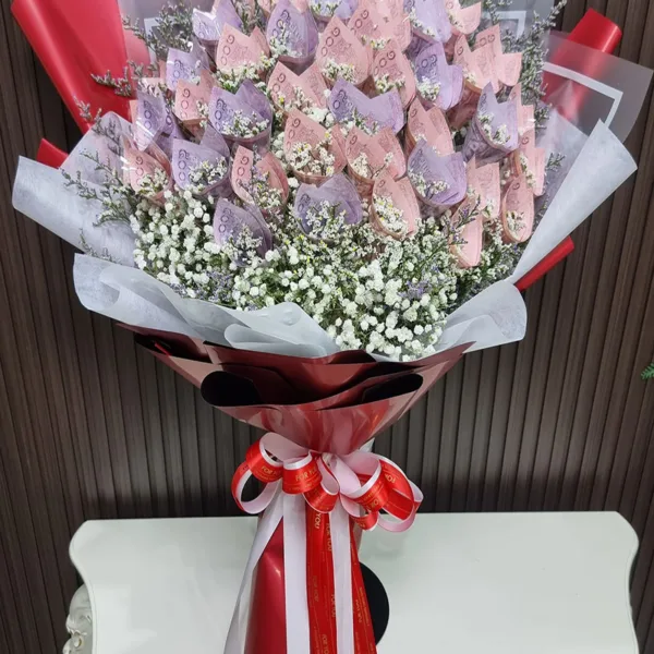 ช่อแบงค์ม้วนทำดอก