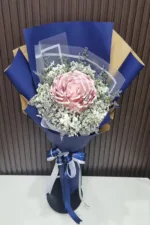 ช่อแบงค์พับดอกห่อสีน้ำเงิน