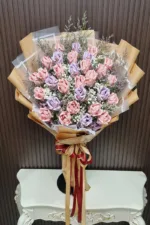 ช่อแบงค์พับดอกกุหลาบช่อใหญ่