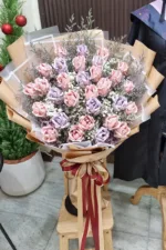 ช่อแบงค์ร้อยพับดอกกุหลาบ30ดอก