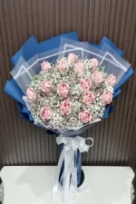 ช่อแบงค์ร้อยพับดอกกุหลาบ16ดอก