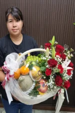 กระเช้าผลไม้ดอกไม้สด-FB1008 - Image 3