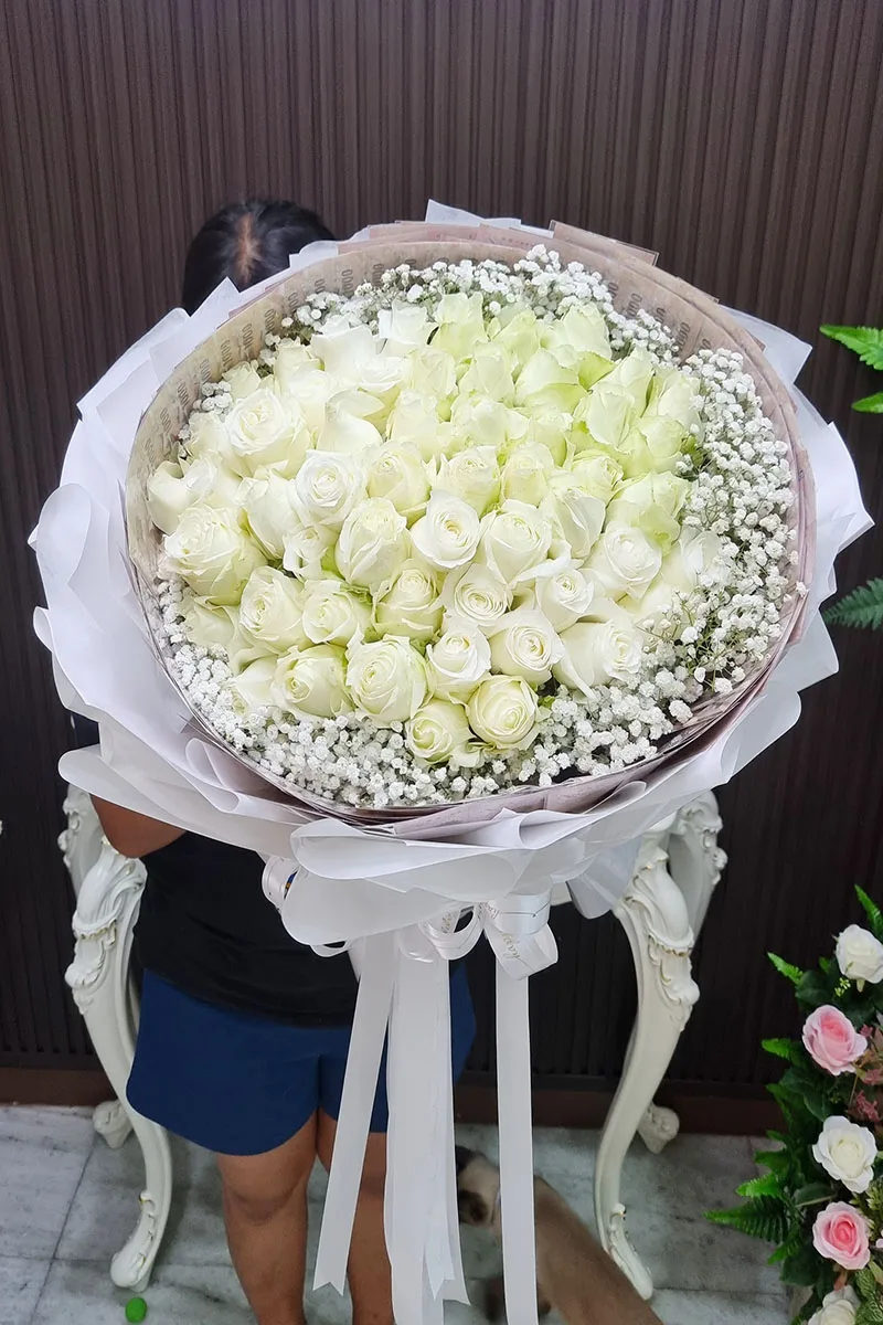 ช่อเรียงแบงค์ในช่อดอกกุหลาบ