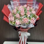 ช่อแบงค์ร้อยพับห่อสีแดง