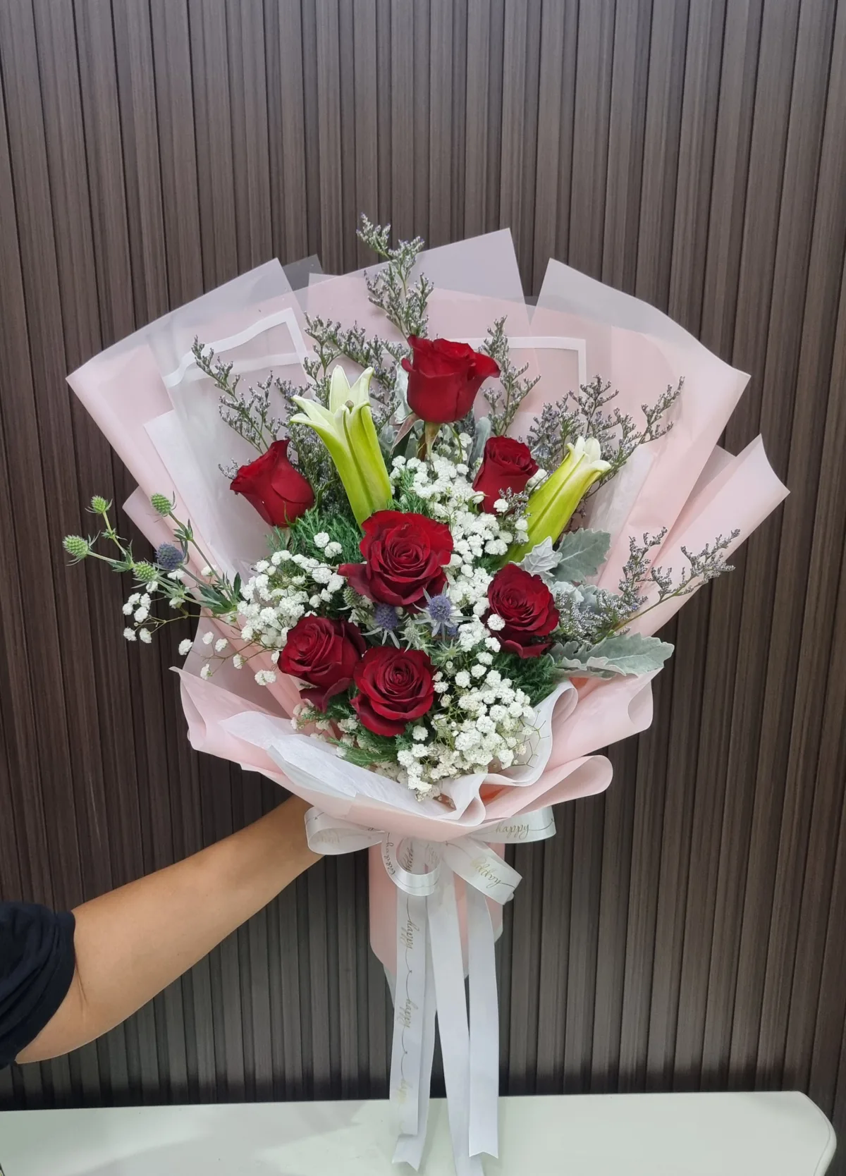 ช่อดอกไม้สดสีแดง-RF1001 - Image 2