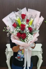 ช่อดอกไม้สดสีแดง-RF1001 - Image 4