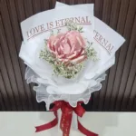 ช่อแบงค์พับดอกเดียวห่อสีขาว