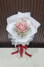 ช่อแบงค์พับดอกเดียวห่อสีขาว