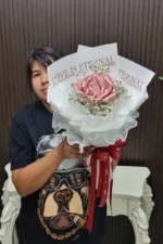 ช่อแบงค์ร้อยพับห่อสีขาว