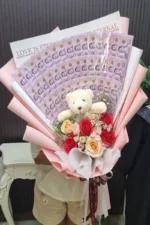 ช่อเรียงแบงค์ในช่อดอกไม้