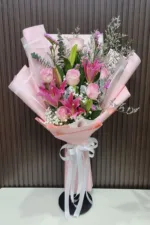 ช่อดอกไม้สดสีชมพู-PF1009 - Image 4