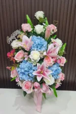 แจกันดอกไม้ประดิษฐ์สีชมพู-AL1011 - Image 3