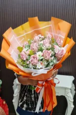 ช่อแบงค์ร้อยพับดอกกุหลาบ