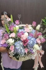 กระเช้าดอกไม้สีอ่อน-PB1011 - Image 2