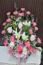 กระเช้าดอกไม้สีชมพู-PB1013 - Image 3