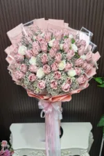 ช่อแบงค์ร้อยพับดอกกุหลาบ