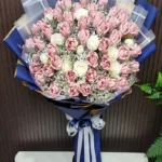 ช่อแบงค์ร้อยพับดอกกุหลาบช่อใหญ่