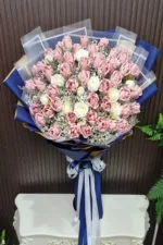 ช่อแบงค์ร้อยพับดอกกุหลาบช่อใหญ่