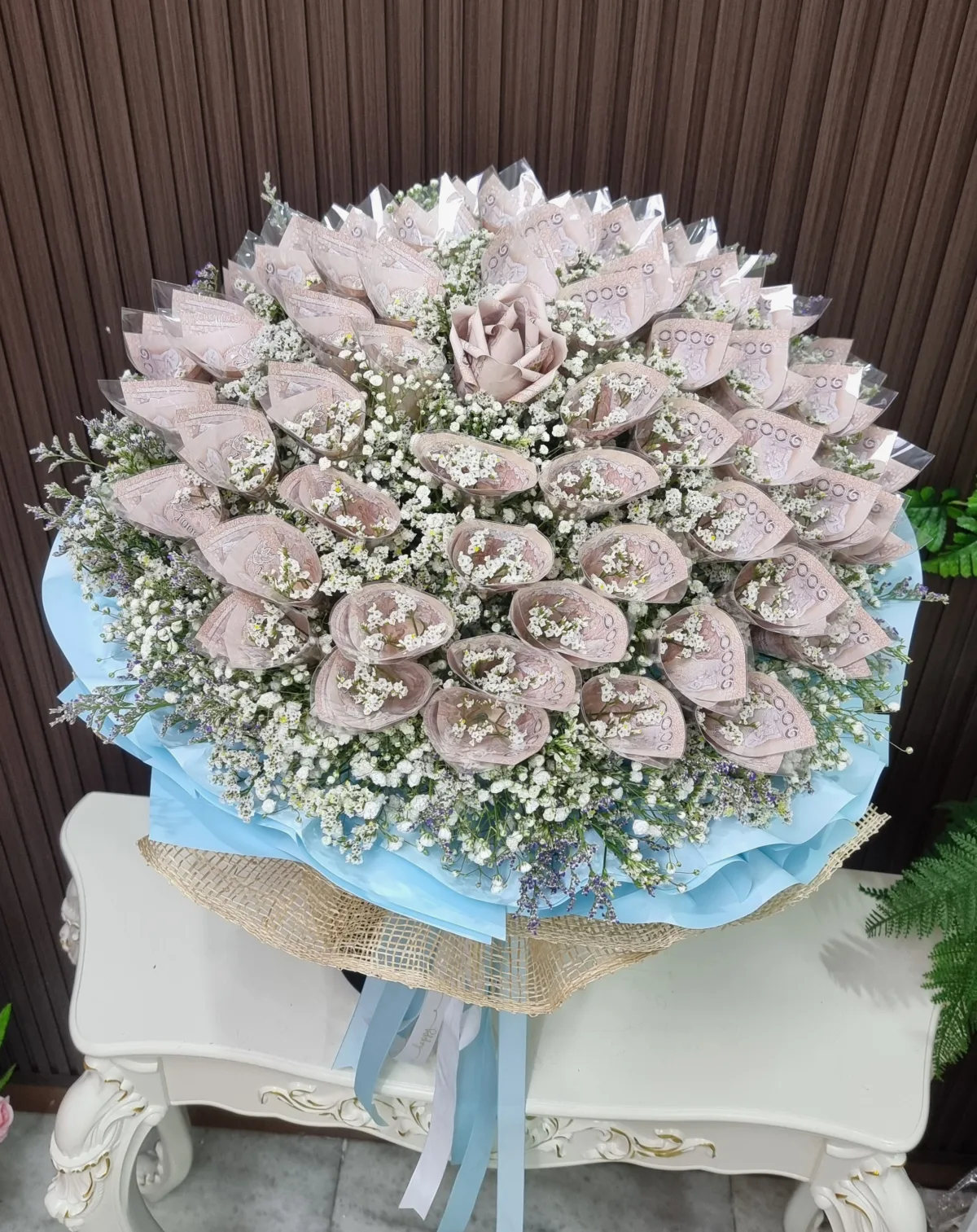 ช่อแบงค์ม้วนทำดอก80ดอก