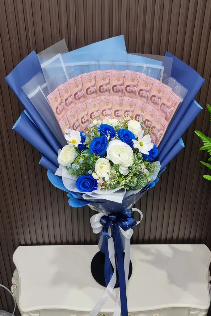 ช่อเรียงแบงค์ดอกไม้ประดิษฐ์