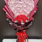ช่อเรียงแบงค์รูปหัวใจสีแดง